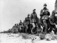 German prisoners marching